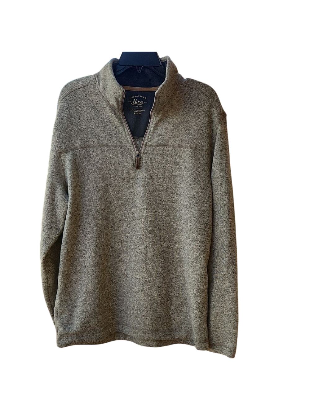 Bass Men's XL Gray Quarter Zip-Up Casual Sweater